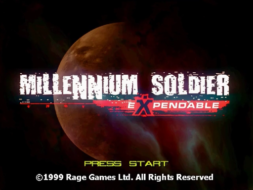 Expendable title screen for Sega Dreamcast